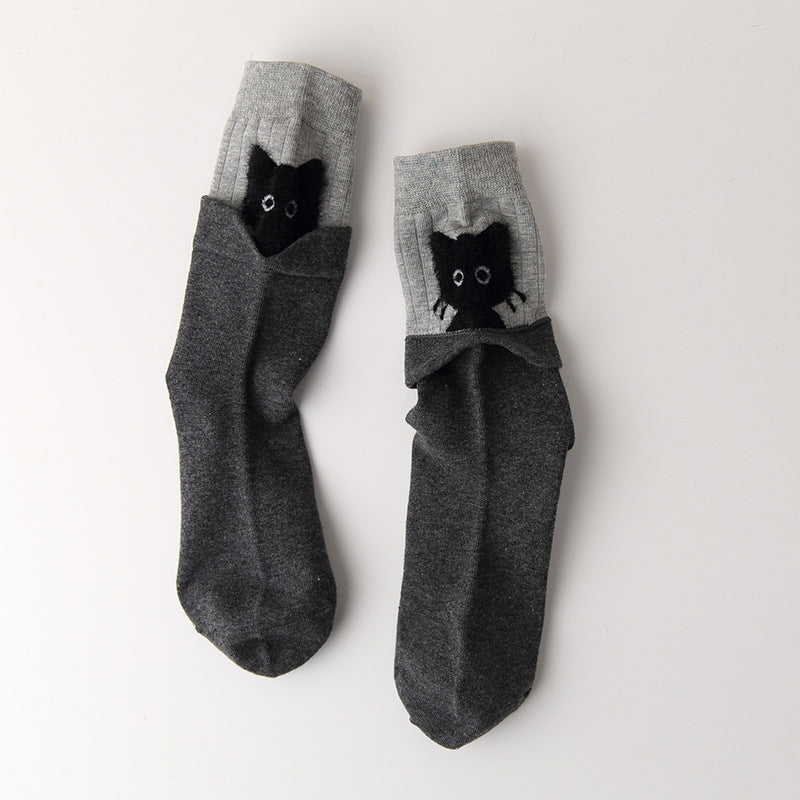 Kreative Katzenmuster-Socken