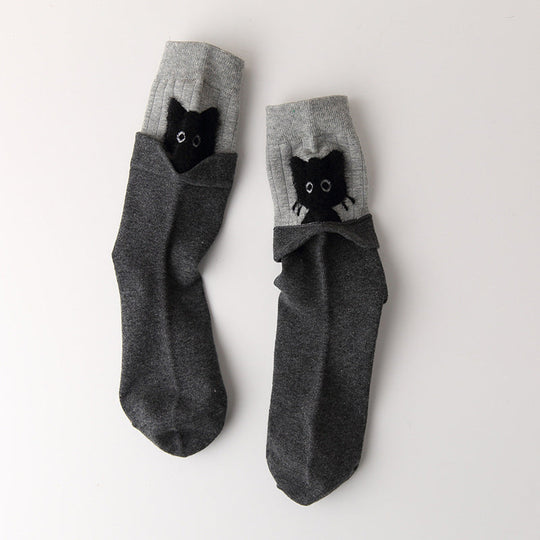 Kreative Katzenmuster-Socken