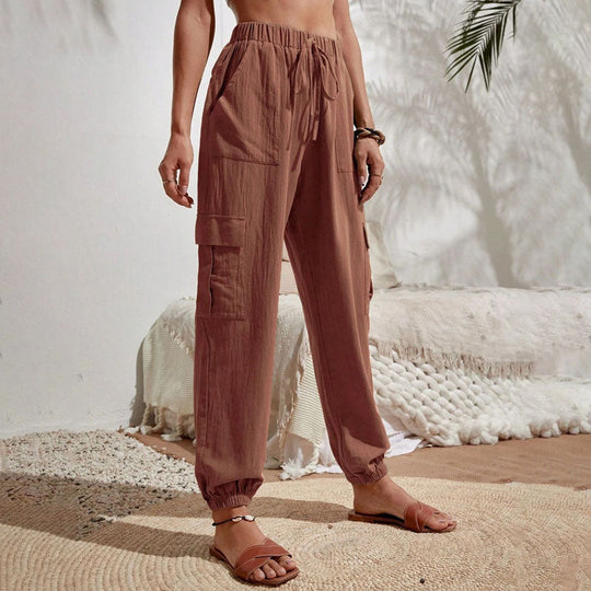 Lässige einfarbige Hose