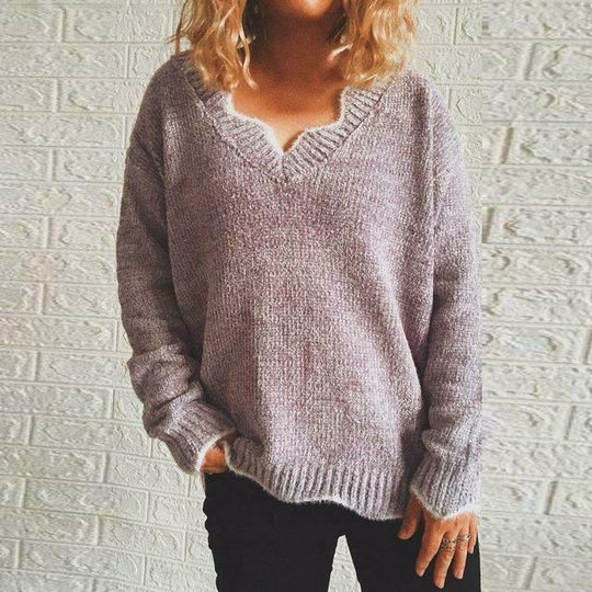 Lässiger einfarbiger Pullover