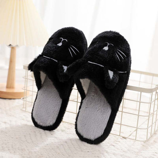 Flauschige Plüsch-Schuhen mit Cartoon-Katzen-Design