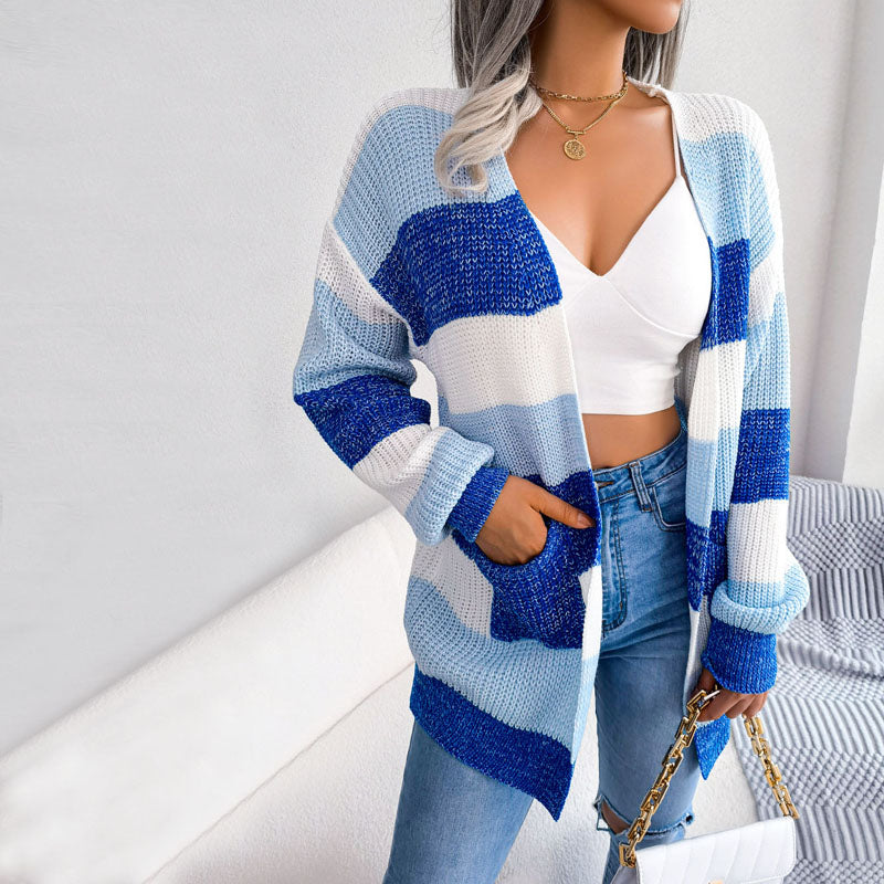 Lässiger gestreifter Cardigan