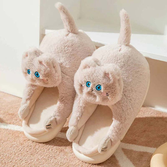 Plüsch-Slippers Tierisches Cartoon-Kätzchen