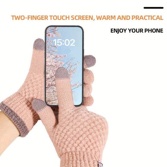 Warme gestrickte Handschuhe