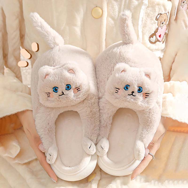 Plüsch-Slippers Tierisches Cartoon-Kätzchen