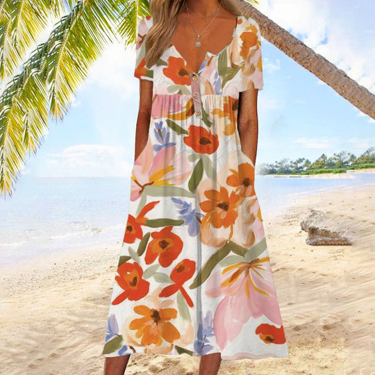 Legeres Kleid mit Blumenmuster