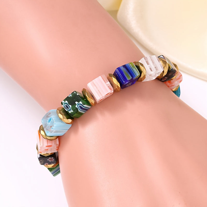 Bohème buntes Perlenarmband