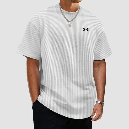 Unifarbenes, strukturiertes, schnelltrocknendes T-Shirt für Männer