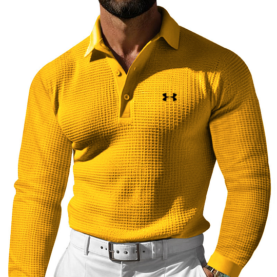 Herren Langarm Polohemd mit Reverskragen