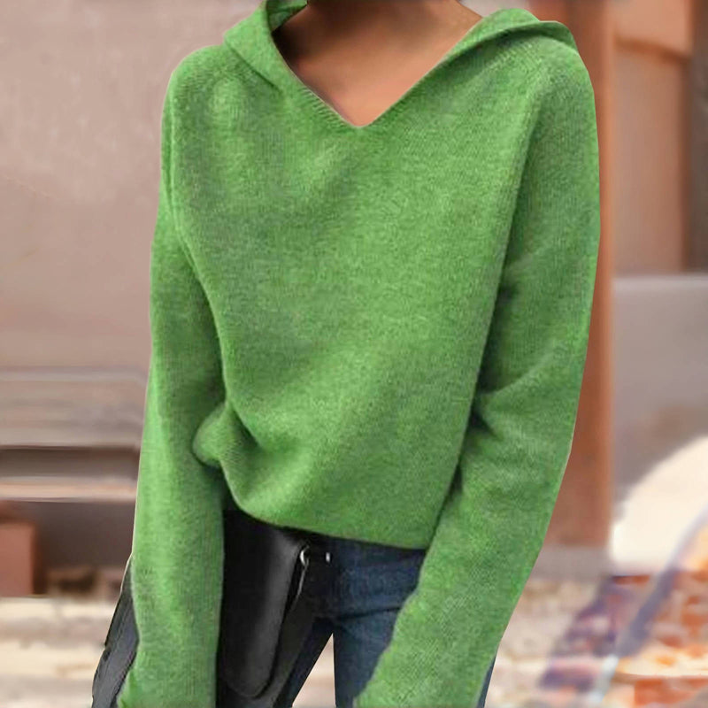 Einfarbige Kapuzen-Pull-Over