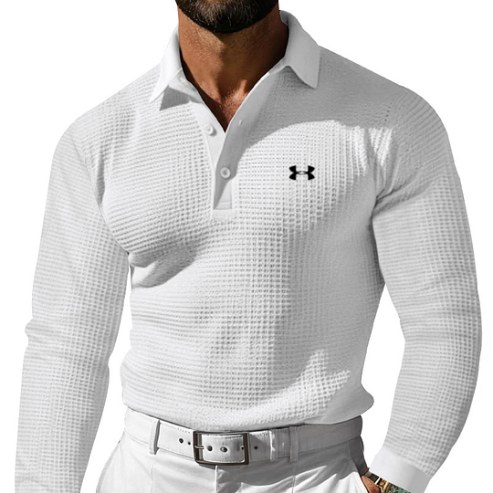 Herren Langarm Polohemd mit Reverskragen