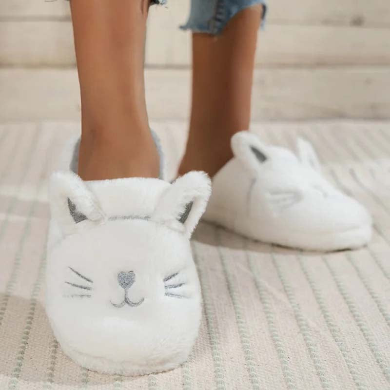 Flauschige Plüsch-Schuhen mit Cartoon-Katzen-Design