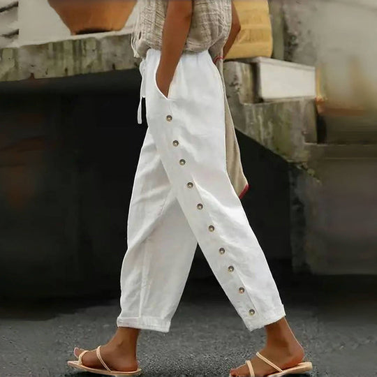 【Coton Et Lin】Bequeme Freizeithose