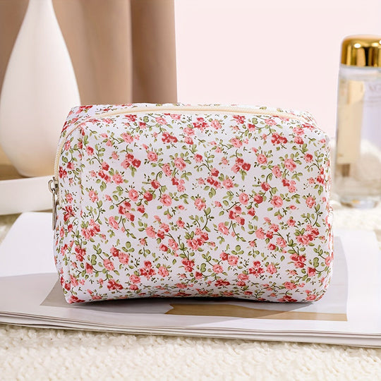 Make-up Tasche mit Blumenmuster
