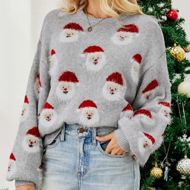 Bequemer Weihnachtstrikot-Pullover