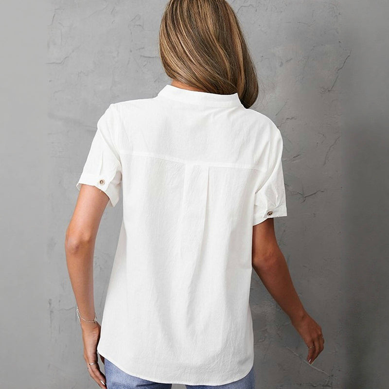 Lässige einfarbige Bluse