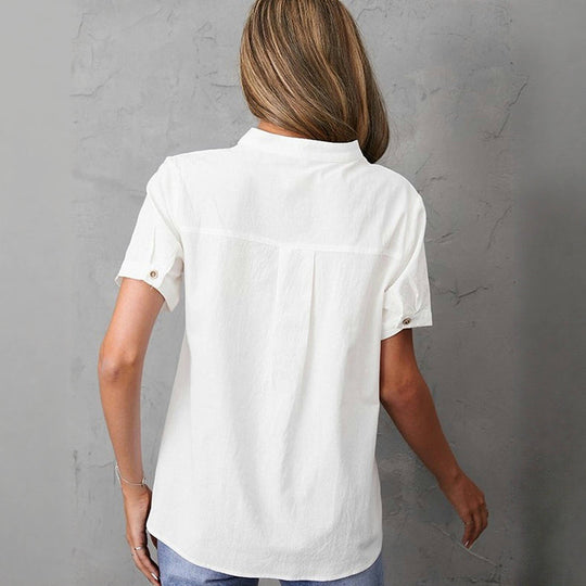 Lässige einfarbige Bluse