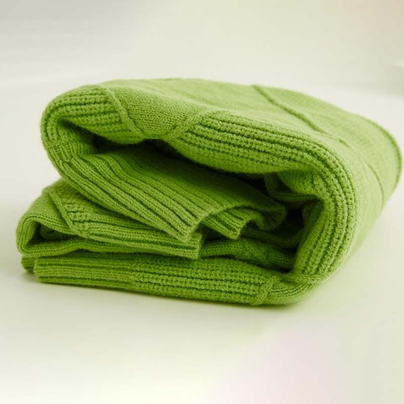 Lässiger einfarbiger Strickpullover