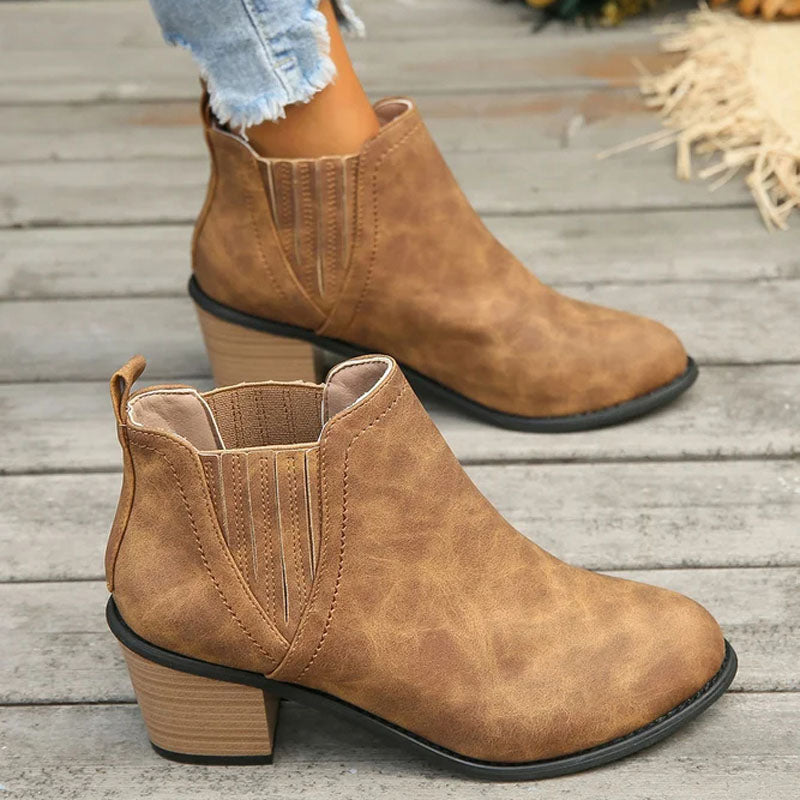 Vintage Stiefeletten mit Klobigen Absätzen