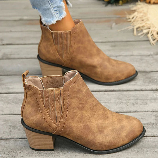 Vintage Stiefeletten mit Klobigen Absätzen