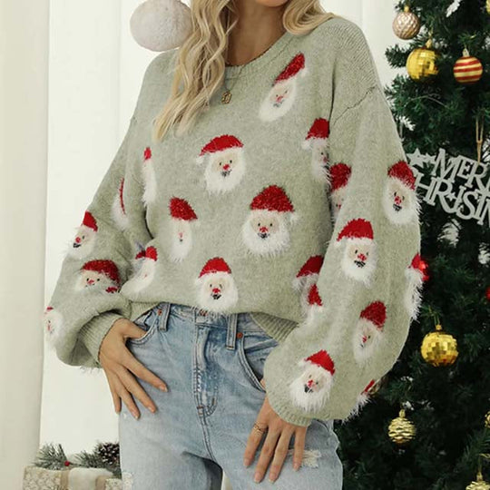 Bequemer Weihnachtstrikot-Pullover