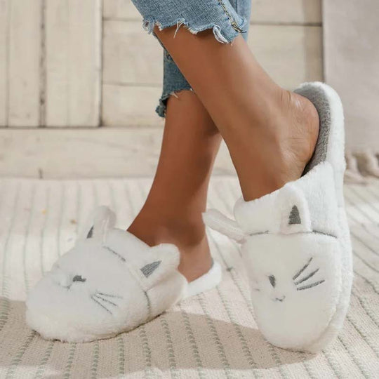 Flauschige Plüsch-Schuhen mit Cartoon-Katzen-Design