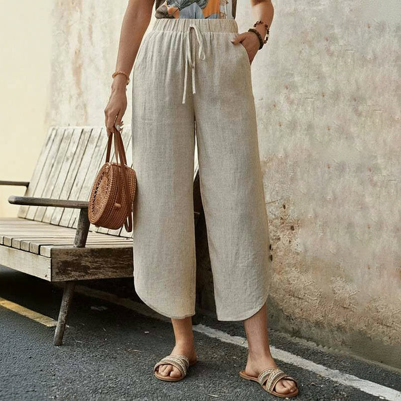 【Coton Et Lin】Bequeme Freizeithose