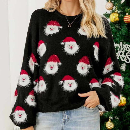 Bequemer Weihnachtstrikot-Pullover