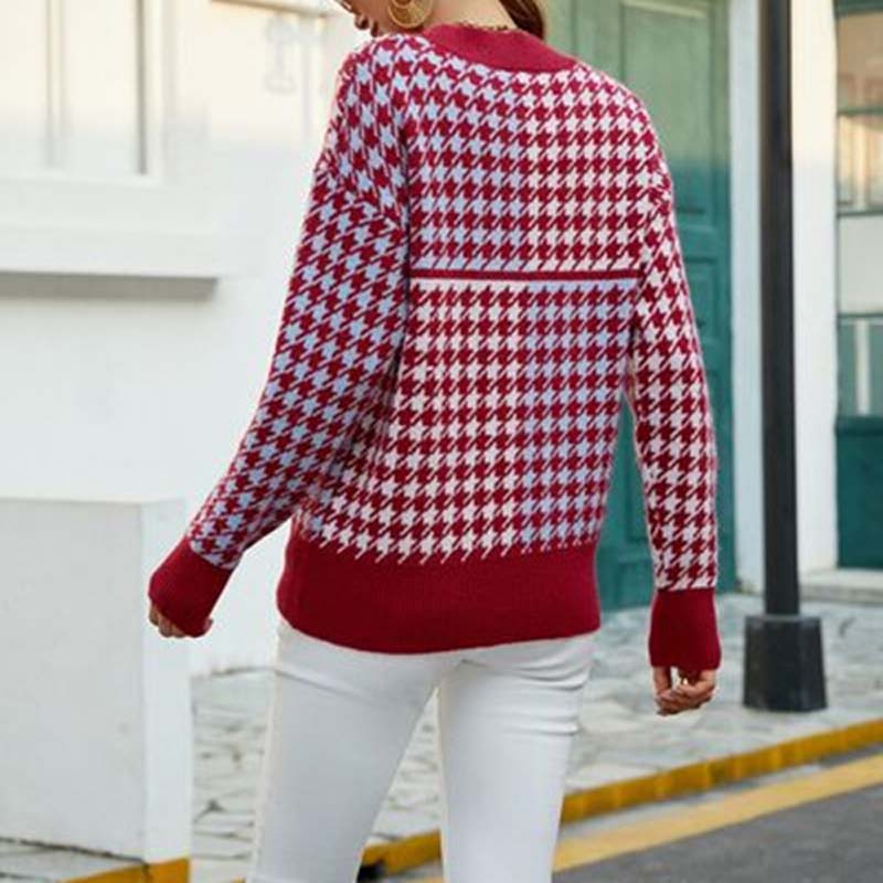 Lässiger Strick-Pullover mit geometrischem Muster