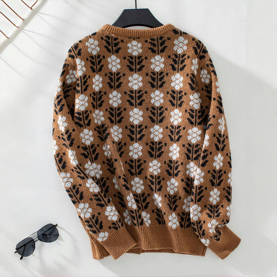 Vintage Blümchen Strickcardigan