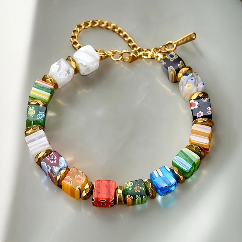 Bohème buntes Perlenarmband