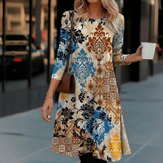 Vintage Ethno-Print Kleid