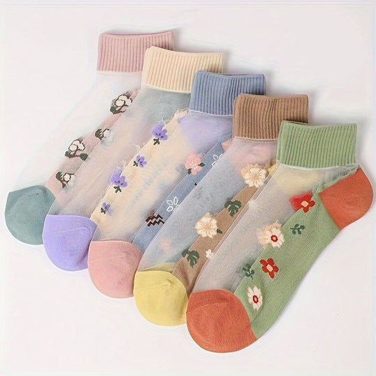 Atmungsaktive Blumenstrümpfe