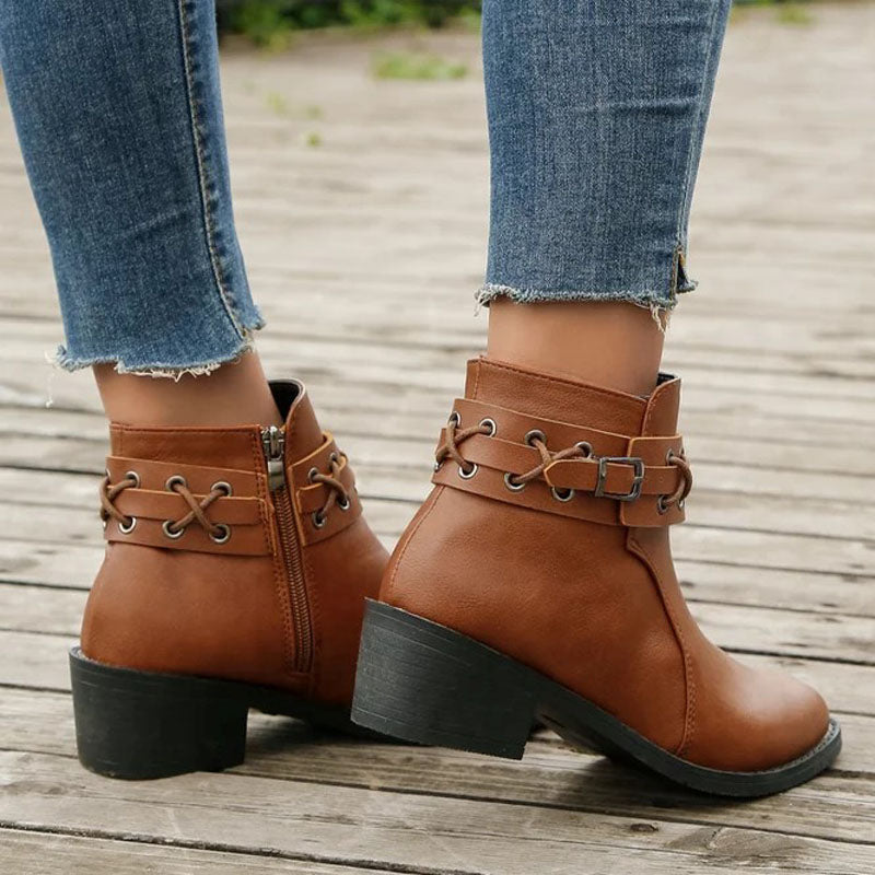 Vintage-Stiefel mit spitzer Spitze