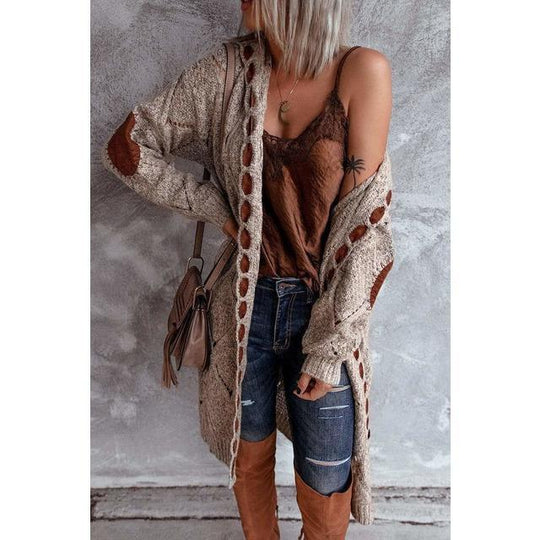 Lässige Vintage Hoodie-Strickjacken