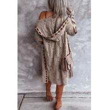 Lässige Vintage Hoodie-Strickjacken