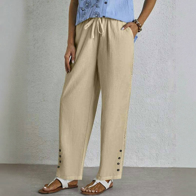 【Coton Et Lin】Bequeme Freizeithose