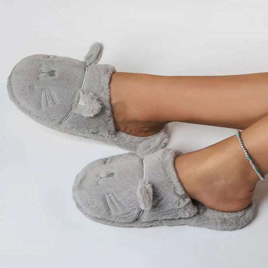 Flauschige Plüsch-Schuhen mit Cartoon-Katzen-Design