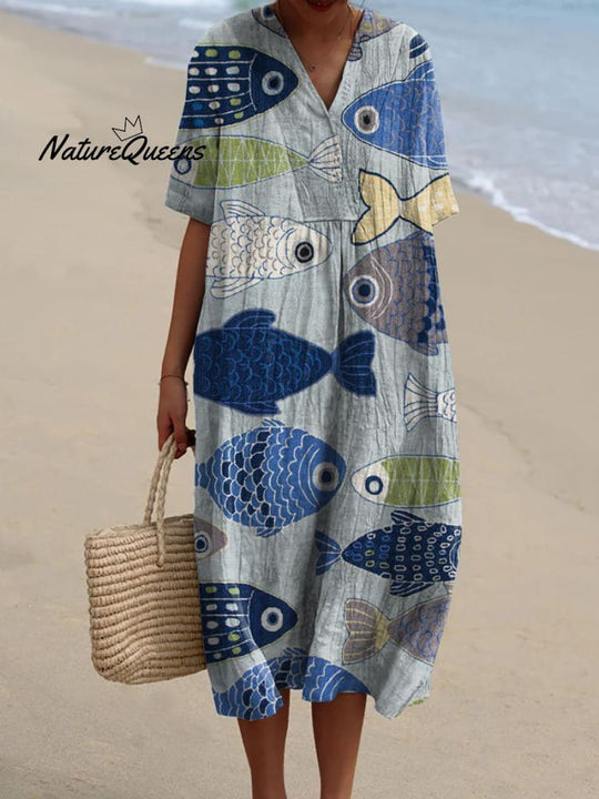 Édolie | Grafisches Fischkleid