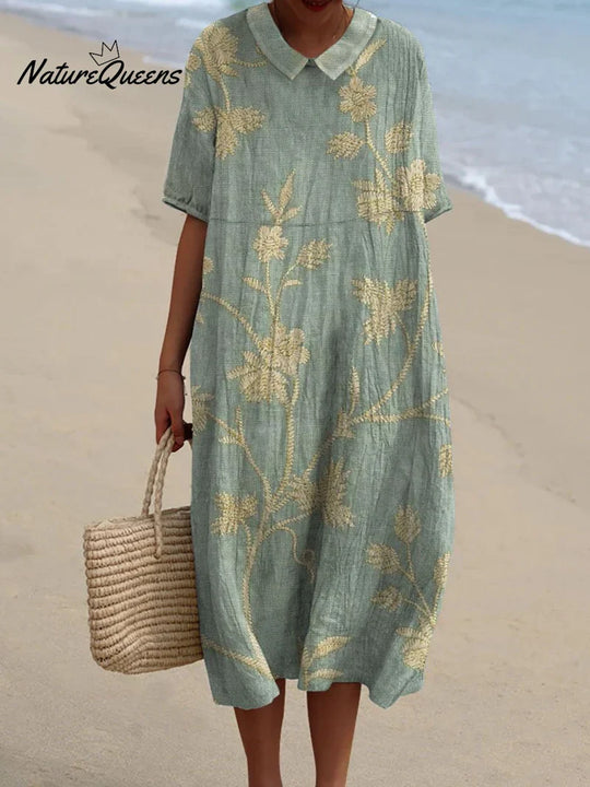 Anaëlle | Blumenkleid mit Bubikragen