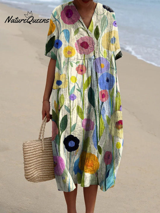 Aubane | Aquarell-Blumen-Kleid