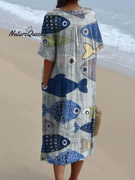 Édolie | Grafisches Fischkleid