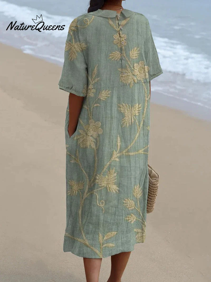 Anaëlle | Blumenkleid mit Bubikragen