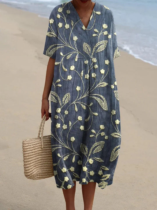 Enora | Geblümtes besticktes Kleid