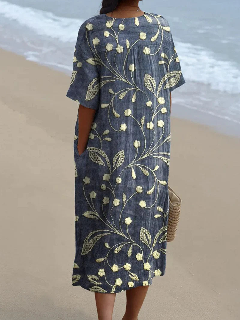 Enora | Geblümtes besticktes Kleid